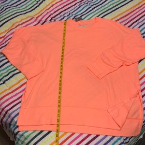 Aerie Summer Desert Sweatshirt Sz L Neon Peach